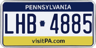PA license plate LHB4885