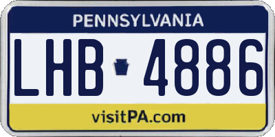 PA license plate LHB4886