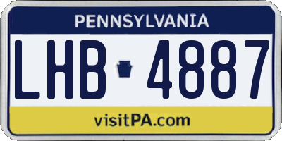 PA license plate LHB4887