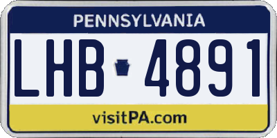PA license plate LHB4891