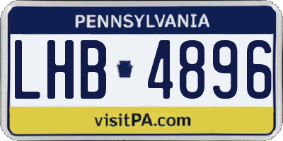 PA license plate LHB4896