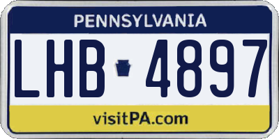 PA license plate LHB4897