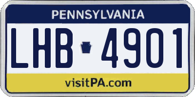 PA license plate LHB4901