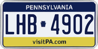 PA license plate LHB4902
