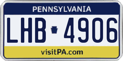 PA license plate LHB4906