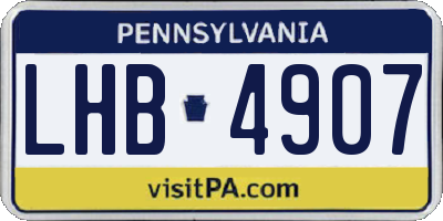 PA license plate LHB4907
