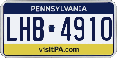 PA license plate LHB4910