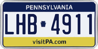 PA license plate LHB4911