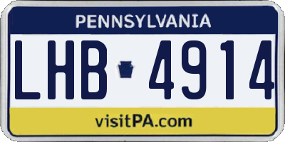 PA license plate LHB4914