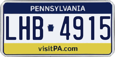 PA license plate LHB4915