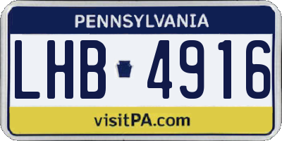 PA license plate LHB4916