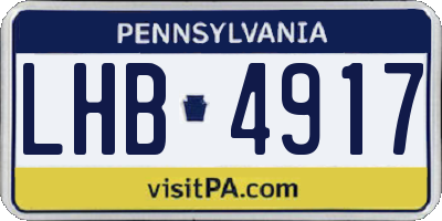 PA license plate LHB4917