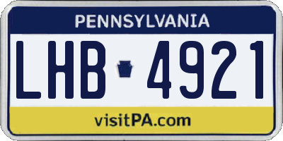 PA license plate LHB4921