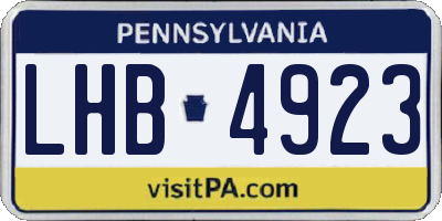 PA license plate LHB4923