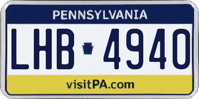 PA license plate LHB4940