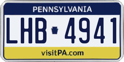 PA license plate LHB4941