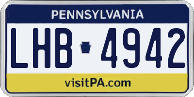 PA license plate LHB4942