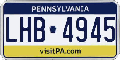 PA license plate LHB4945