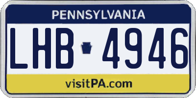 PA license plate LHB4946