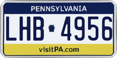 PA license plate LHB4956