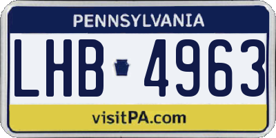 PA license plate LHB4963