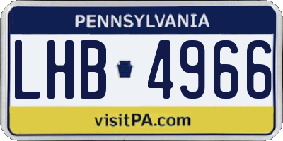 PA license plate LHB4966