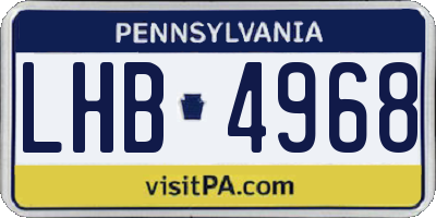 PA license plate LHB4968
