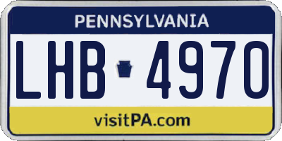 PA license plate LHB4970