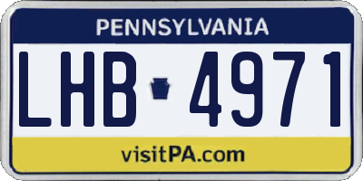 PA license plate LHB4971
