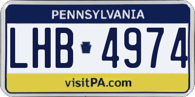 PA license plate LHB4974