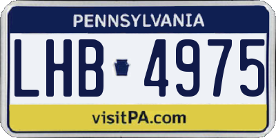 PA license plate LHB4975