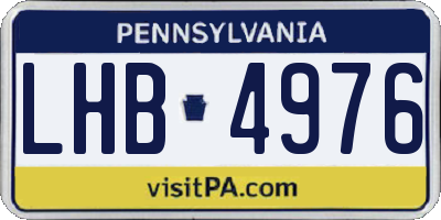 PA license plate LHB4976