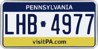 PA license plate LHB4977