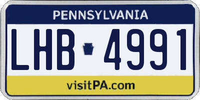 PA license plate LHB4991