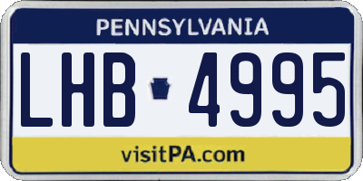 PA license plate LHB4995