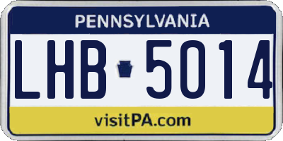 PA license plate LHB5014