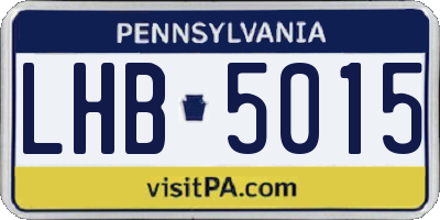 PA license plate LHB5015