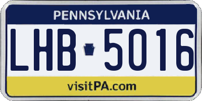 PA license plate LHB5016