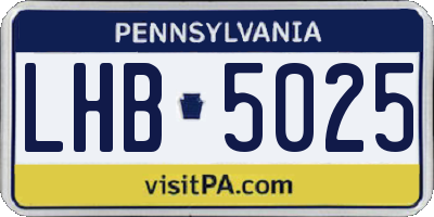 PA license plate LHB5025