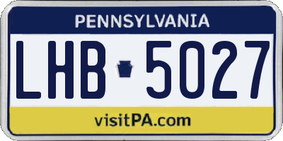 PA license plate LHB5027
