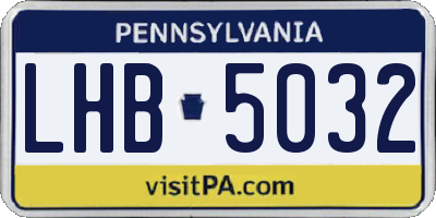 PA license plate LHB5032