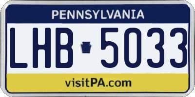 PA license plate LHB5033