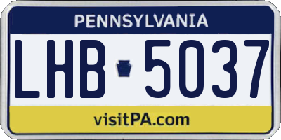 PA license plate LHB5037