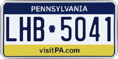 PA license plate LHB5041