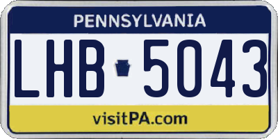 PA license plate LHB5043