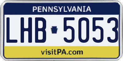 PA license plate LHB5053