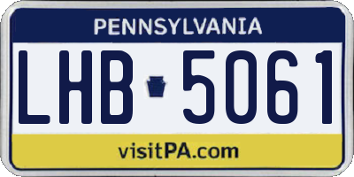 PA license plate LHB5061
