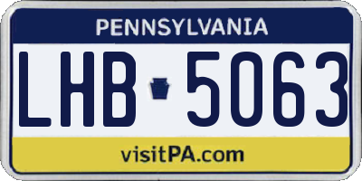 PA license plate LHB5063