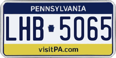 PA license plate LHB5065