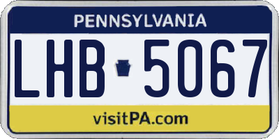 PA license plate LHB5067